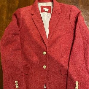 JCrew Red Herringbone Blazer size 4